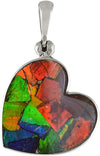 Starborn Ammolite Heart Pendant Sterling Silver - Large