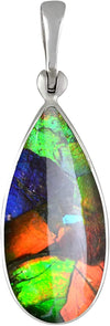 Starborn Ammolite and Sterling Silver Pear Shape Pendant