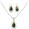 Starborn Ammolite Sterling Silver Pendant and Earring Set