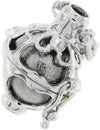 Starborn Creations Sterling Silver, Moldavite, Muonionalusta Meteorite Locket Pendant