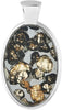 Starborn Sericho-Pallasit-Meteorit (Peridot-Einschlüsse), ovaler Anhänger in 925er-Sterlingsilberfassung