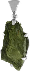 Starborn Genuine raw Moldavite 30-40 carat sterling silver pendant