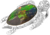 Starborn Ammolite Sterling Silver Sea Turtle Pendant