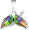 Starborn Ammolite 925 Sterling Silver Whale Fin Fluke Medium Size Pendant