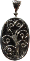 Starborn Tourmalinated Quartz 925 Sterling Silver with Filigree Back