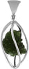 Starborn Natural Moldavite, Sterling Silver Cage Pendant