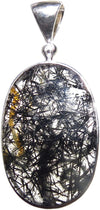 Starborn Tourmalinated Quartz 925 Sterling Silver with Filigree Back