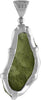 Sterling Silver Natural Elongated Shape 20-30 Carat Moldavite Pendant