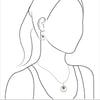 Starborn Moldavite Pendant and Earring Set in Sterling Silver – Round Cut Graduated Orbit Design