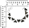 Starborn echtes fossiles Megalodon- und Cosmopolitodus-Armband aus Sterlingsilber