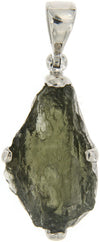 Starborn Natural 7-12 carat Moldavite Sterling Silver Pendant