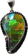 Starborn Ammolite with Spinel Black Natural Pendant 925 Sterling Silver