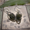 Starborn Sterling Silver Natural Moldavite Caged Earrings