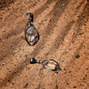 Starborn Käfigset aus Sterlingsilber mit natürlichem, kleinem Herkimer-Diamant-Quarz-Anhänger