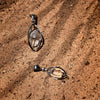 Starborn Sterling Silver cage set natural small Herkimer Diamond Quartz Pendant