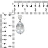 Starborn Creations Sterling Silver Concave Cut Faceted Clear Quartz with White Topaz Pave Pendant