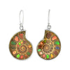 Starborn Ammolite inlaid Ammonite Earrings (small)