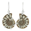 Starborn Pyrite Inlaid Ammonite Earrings in Sterling Silver