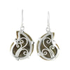 Starborn Pyrite Inlaid Ammonite Earrings in Sterling Silver