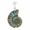 Sternengeborener Ammonit mit Türkis-Inlay-Anhänger aus Sterlingsilber