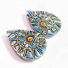 Ammonite with Abalone Inlay Cabochons 25mm - 1 pair