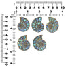 Ammonite Half with Abalone Inlay Cabochon 35mm - 1 piece
