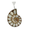 Starborn Mother of Pearl Inlaid Ammonite Pendant in Sterling Silver