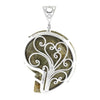 Starborn Pyrite inlaid Ammonite Pendant with sterling silver filigree detail