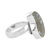 Starborn Ammonit mit Abalone-Muschel-Inlay-Ring aus Sterlingsilber 