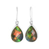 Starborn Creations Ammolite Faceted Earrings, Pear-Shaped in Sterling Silver