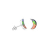 Starborn Ammolite Crescent Moon Post Earrings in Sterling Silver