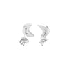 Starborn Ammolite Crescent Moon Post Earrings in Sterling Silver