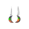 Starborn Ammolite Crescent Moon Sterling Silver Drop Earrings