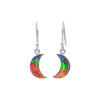 Starborn Ammolite Crescent Moon Sterling Silver Drop Earrings