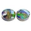 Ammolite Round Faceted Stones 14mm - 1 pair