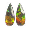 Ammolite Pear Cabochons 25mm - 1 pair