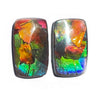 Ammolite Rectangle Cabochons 24mm - 1 pair