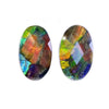 Ammolite Oval Faceted Stones 25mm - 1 pair