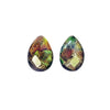 Ammolite Pear Faceted Stones 14mm - 1 pair
