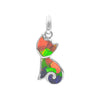 Starborn Ammolite Curious Cat Silhouette Pendant in Sterling Silver