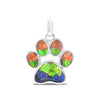 Starborn Ammolite Paw Print Pendant in Sterling Silver