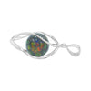 Ammolite Sphere Spiral Cage Pendant in Sterling Silver