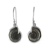 Starborn Fossilized Ammonite Earrings in Sterling Silver