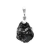 Black Garnet Crystal Pendant in Sterling Silver