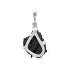 Black Garnet Crystal Pendant in Sterling Silver