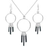 Starborn Black Tourmaline Boho Pendant and Earring Set in Sterling Silver