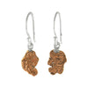 Starborn Copper Nugget with Sterling Silver Drop Earrings