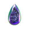 Window Drusy Peacock Purple Pear Cabochon 19mm