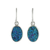 Starborn Quartz Drusy Blue Earrings in Sterling Silver