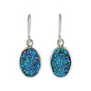 Starborn Quartz Drusy Blue Earrings in Sterling Silver